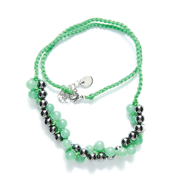 1ST809-7: Magnetic Hematite/aventurine Necklace 6mm-1EA