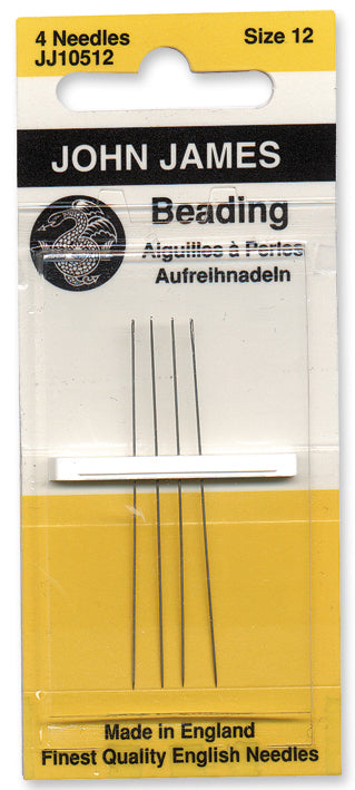 JJ105-12U: John James Beading Needle #12 JJ105-12U 4PC