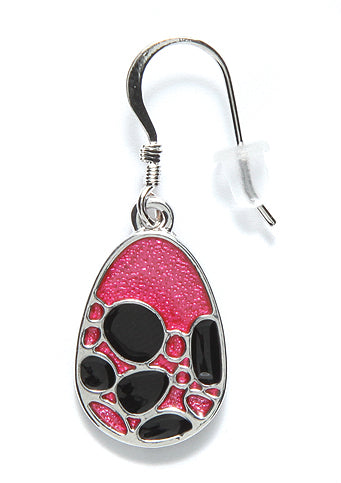 2ME4924: Earring Pink/Black 13x18mm