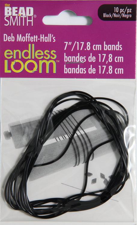 7FI419-EB: Endless Loom Bands 7 Inch Black 10 Piece