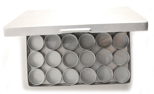 10MS93: Aluminum Box 7.75x5.25 In 24 Mini Tins-SE