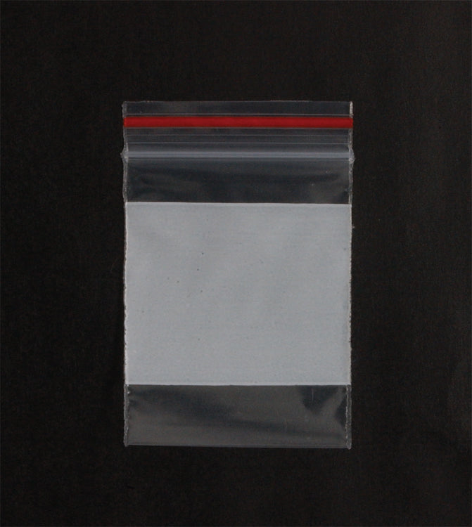 FI762-23: Plastic Bags Zip-close 2x3IN White-100PC