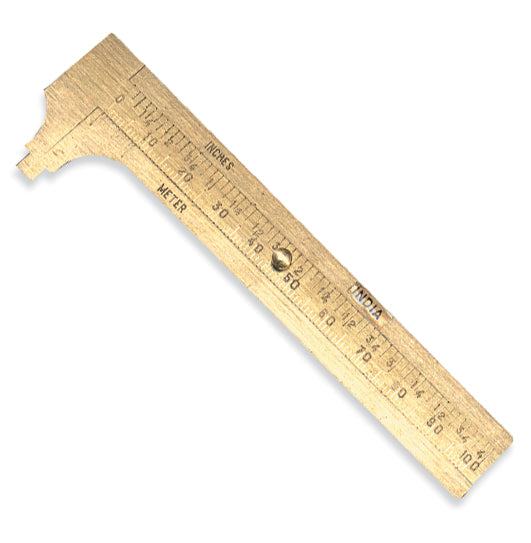 FI403: Slide Calipers - Solid Brass 100mm 4 In - 1 Piece