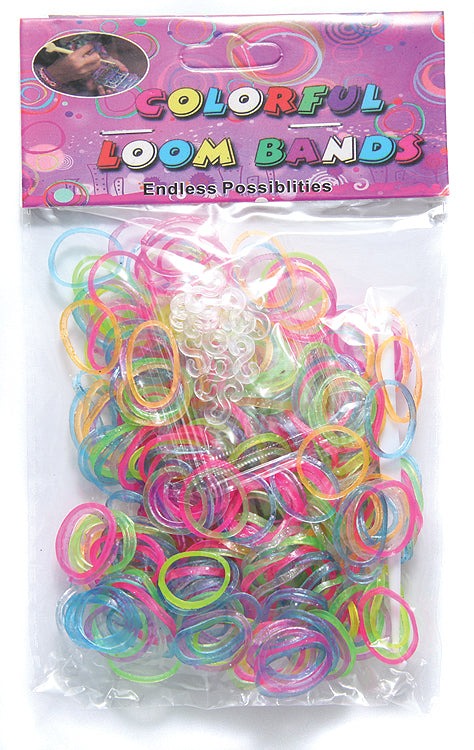 MS3030-6: Stretch Bands 300PC Sparkle + 12 S Clip-Bag