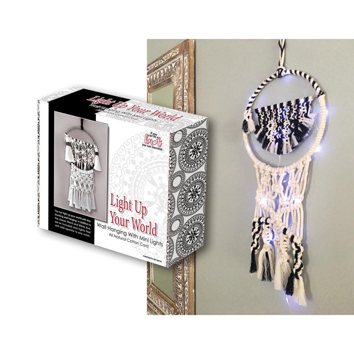 KT3407-MH: Macrame Kit Light Up Your World Wall Han