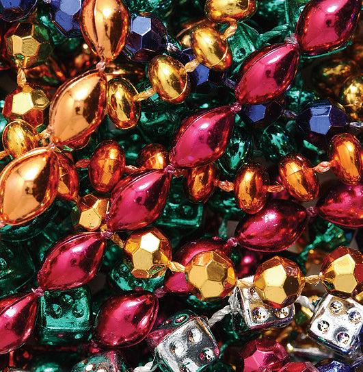 MS599: Assorted Mardi Gras Throw Beads 12STR