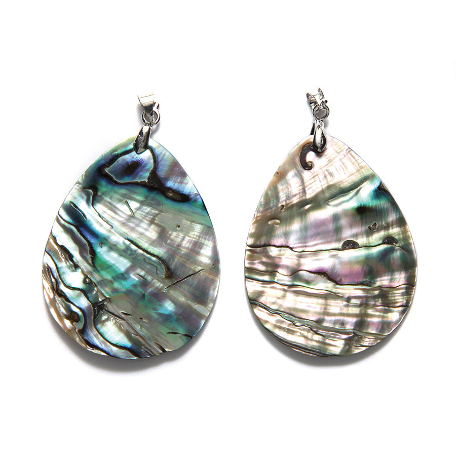 AB171-B: Abalone Pendant Teardrop W/Bail 37x47mm