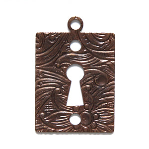 VJ6009-E: Vintaj Embossed Keyhole Drop 14x21mm