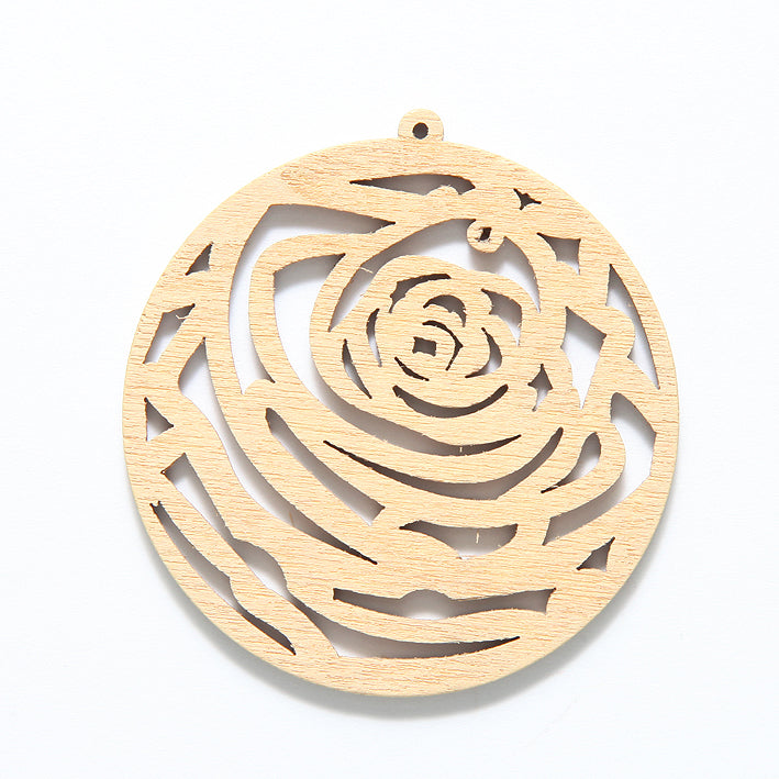 48WC824-51: Wood Circle Rose 48mm LT -20PC