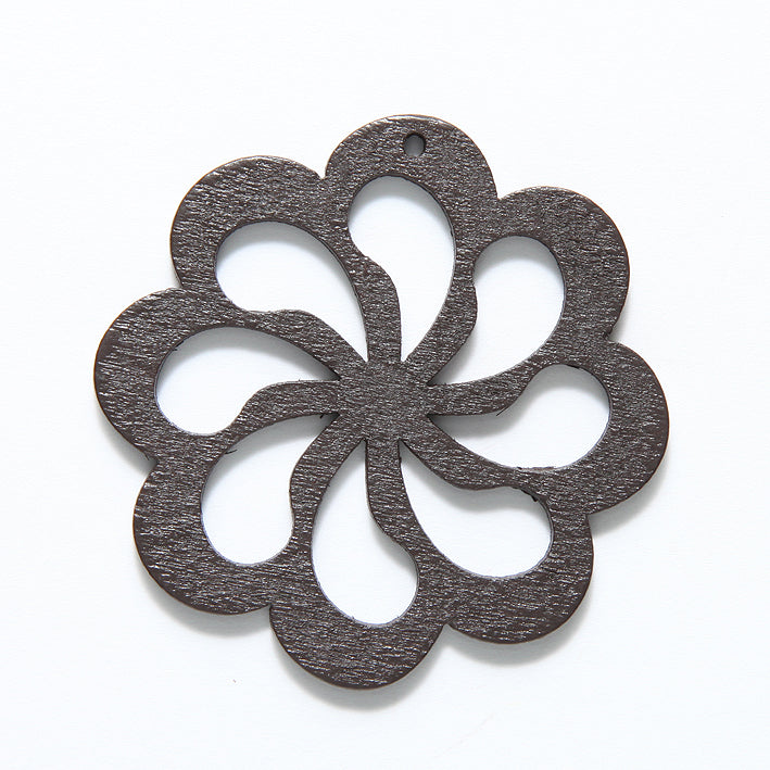 48WC814-58: Wood Curled Flower 48mm Dark -20PC