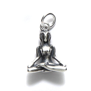 SS788: Charm Sterling Silver Yoga Pose 12x15mm 1 Piece