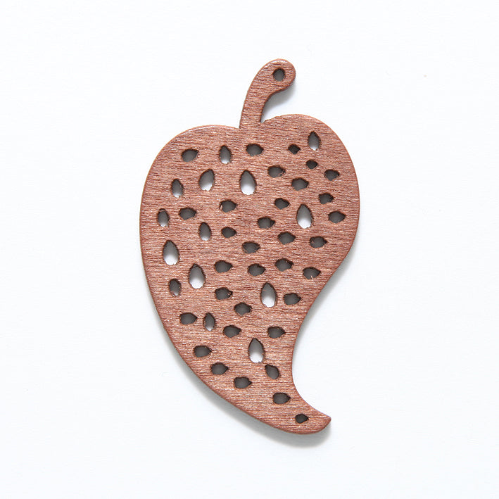 48WC816-56: Wood Leaf Dots 48mm Brown -3PC