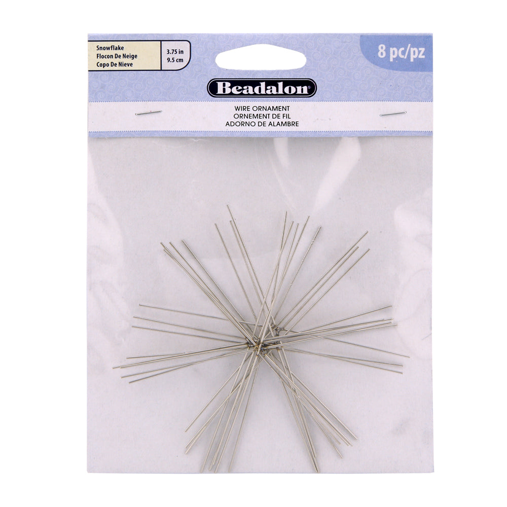 MS515: Wire Snowflake Ornament 3.75 Inch 8PPK