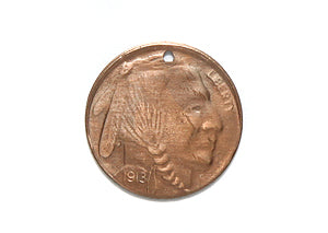 VJ6089: Vintaj Indian Brave Coin 13mm 24GA