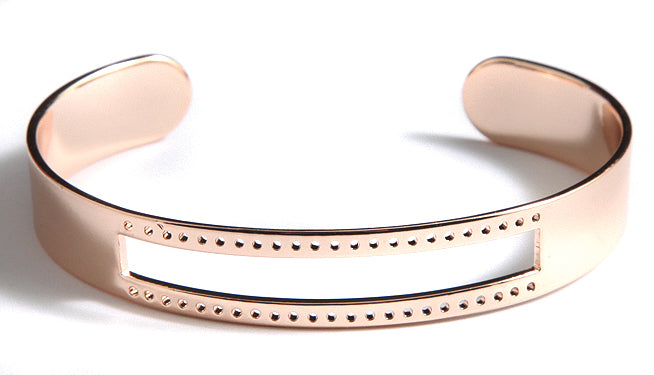 ME1-2RG: Metal Centerline Cuff 10x58mm Rose Gold Plate - 1 Each