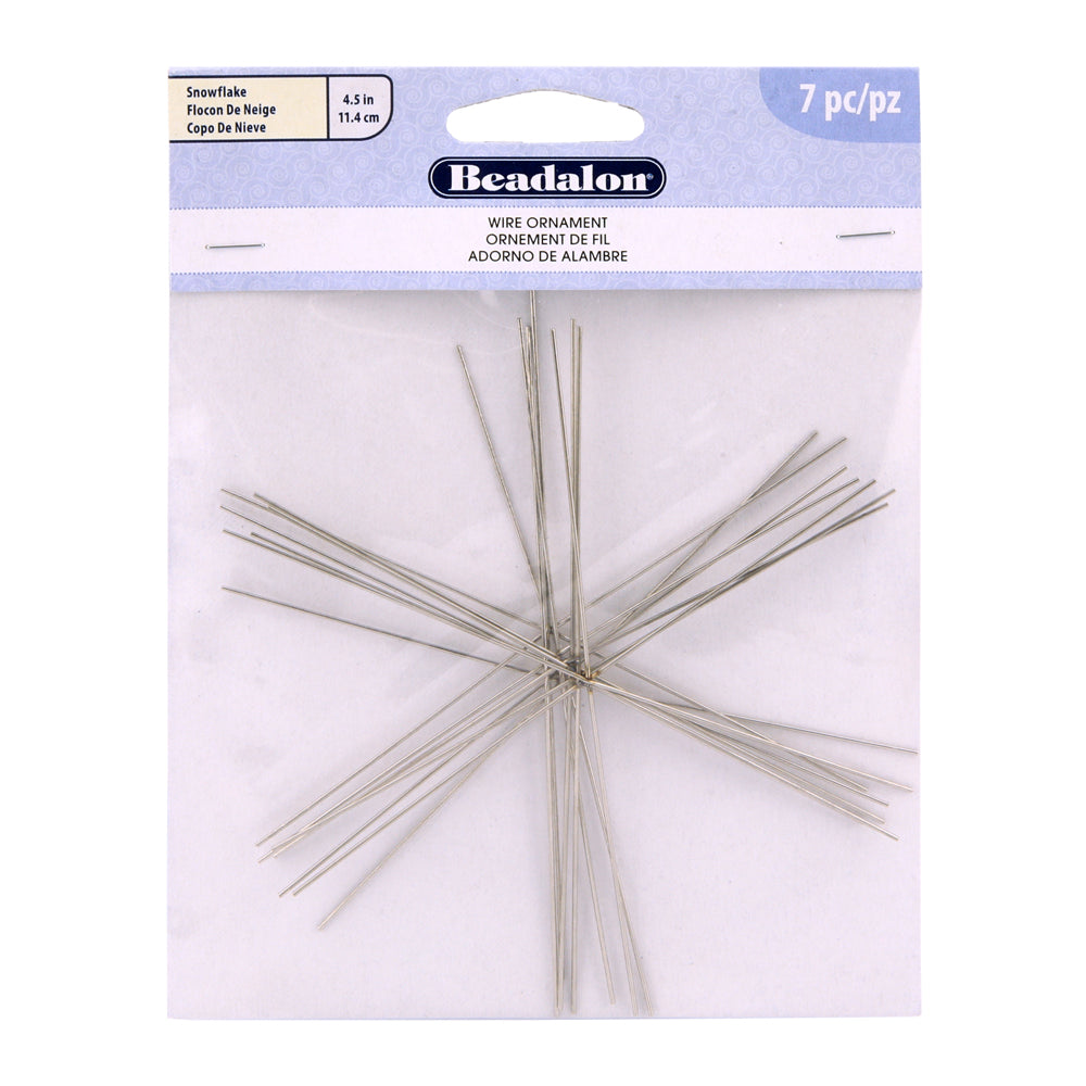 MS516: Wire Snowflake Ornament 4.5 Inches 7PPK