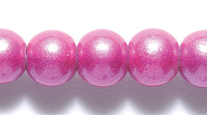 7IN694: Round Glass Pearl Hot Pink 6-7mm 16in-STR