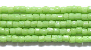 9SC180: CZ Seed Bead 3-cut Opaque LT Green 9/0 5HK