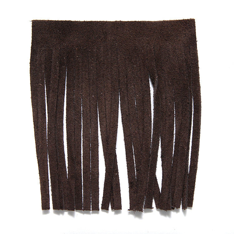 3TA158-L: Leather Tassel/fringe Dark Brown 3.5x3.75 - 1 Piece