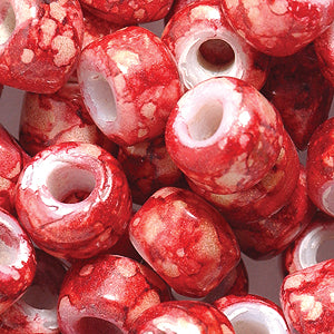 9IC045-W: Crow Marble Red Luster 9mm -150PC