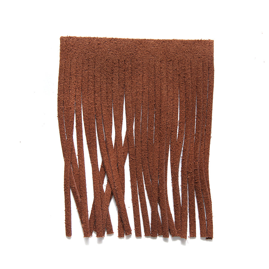 4TA154-L: Leather Tassel/fringe Brown 4x5 Inch - 1 Piece