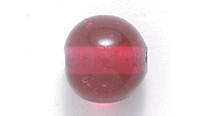 10IN293: Round Cranberry Glass 10mm AVG 930/kiloGM-100PC per Pack