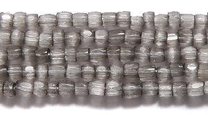 9SC905: CZ Seed Bead 3-cut Satin Sol-gel Graphite 9/0 10HK