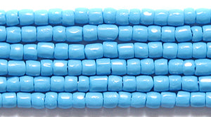 9SC165: CZ Seed Bead 3-cut DK Turquoise Blue 9/0 10HK