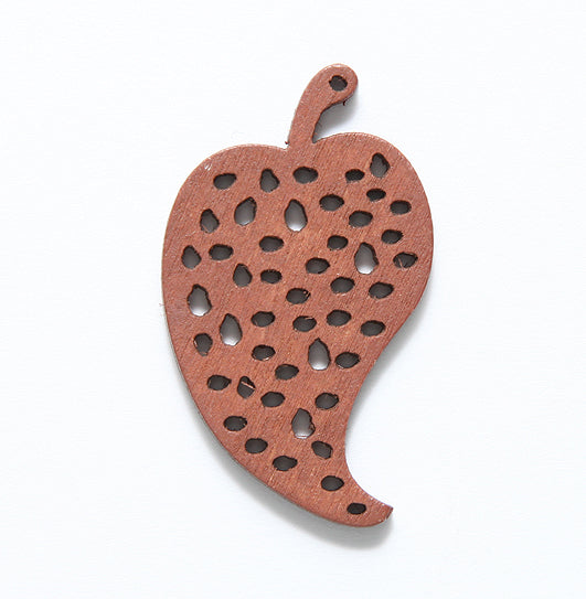 38WC816-56: Wood Leaf Dots 38mm Brown -20PC