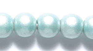 7IN663: Round Glass Pearl Aqua 6-7mm 16 Inch-STR