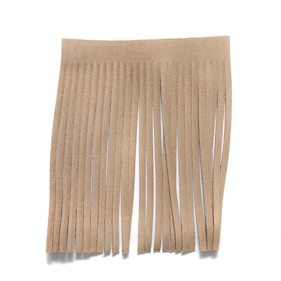 4TA152-L: Leather Tassel/fringe Natural 4x5 Inch - 1 Piece