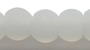 10IN210-M: Round Opal White 9-10mm 4MM ID Matte-24 IN STR