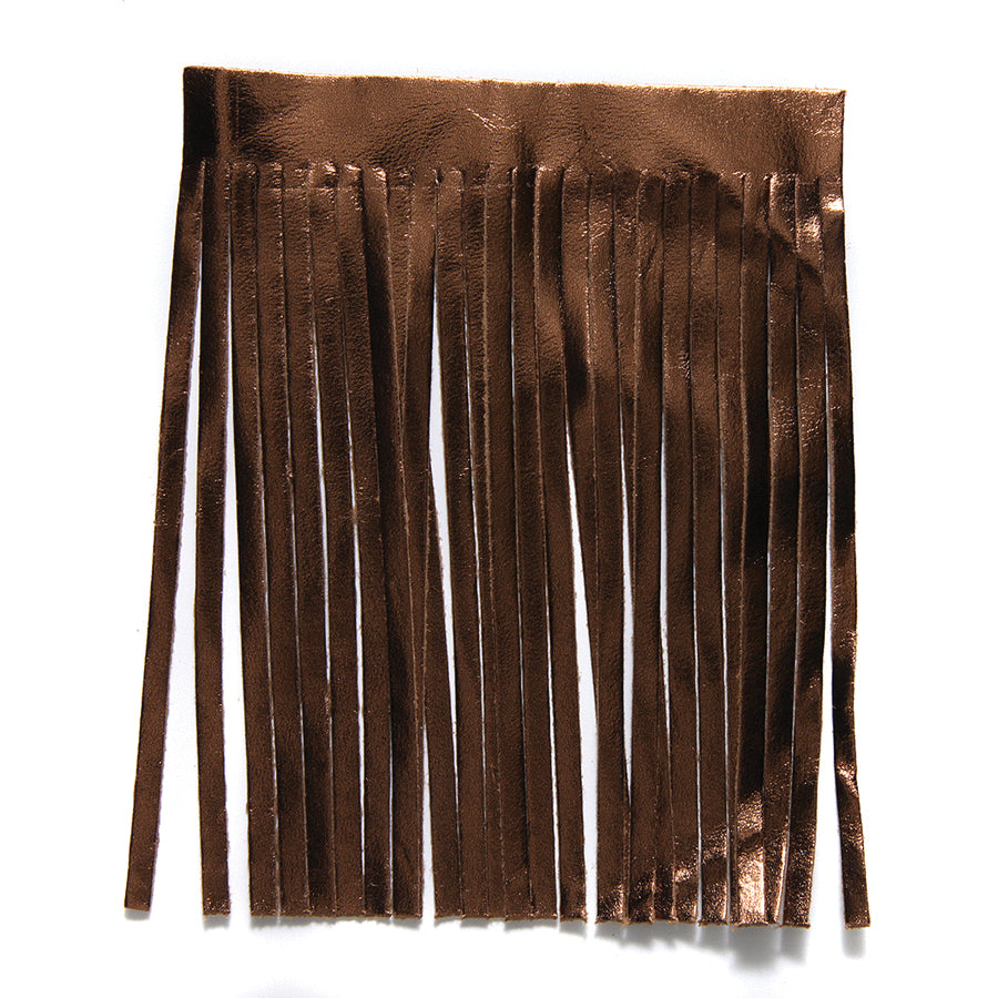 4TA857-L: Leather Tassel/fringe Bronze 4x5 Inch - 1 Piece