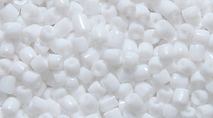 9SC112-L: CZ Seed Bead 3-cut White 9/0 Loose-50GM