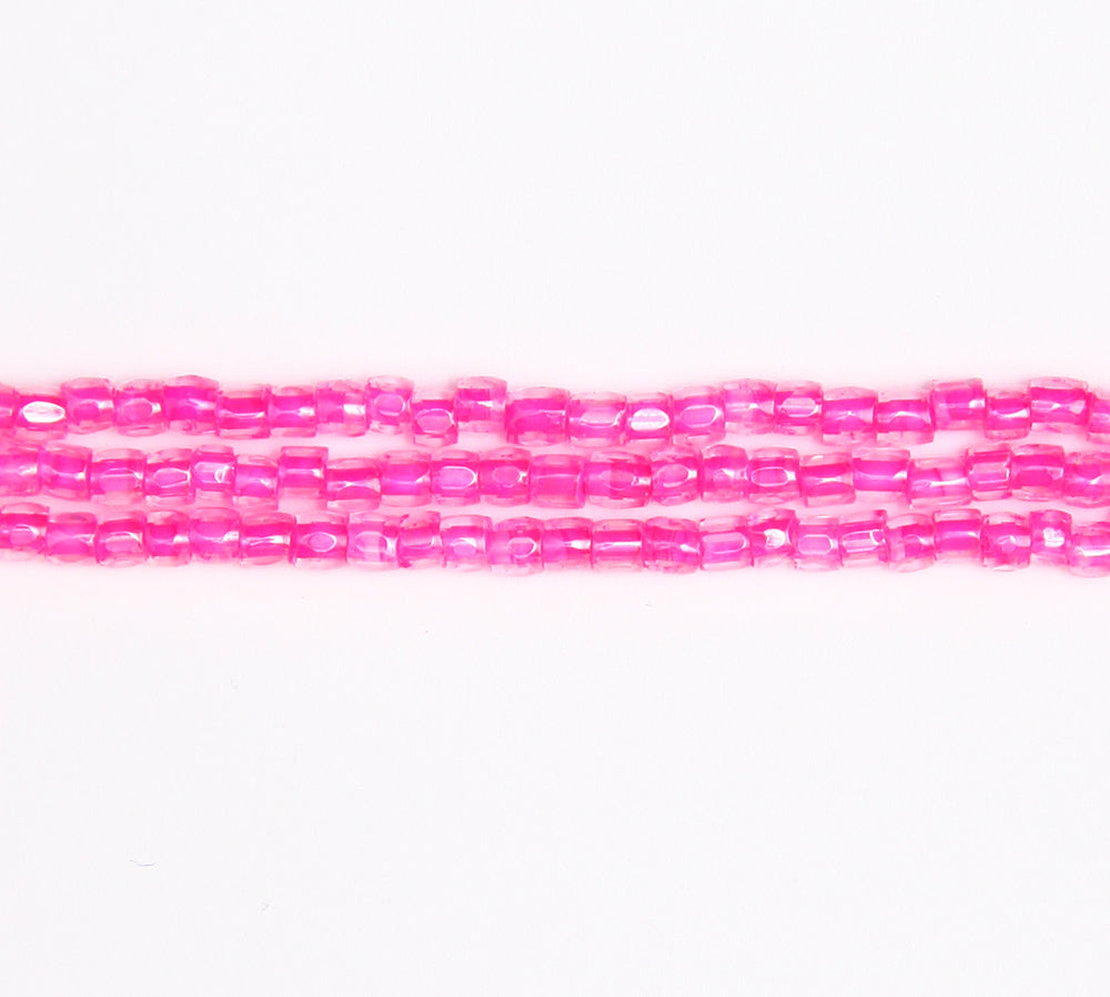 9SC795-L: CZ Seed Bead 3-cut Color Lined Luster Fuchsia 9/0 10HK