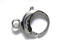 17FI646-SNR: Lobster Clasp Round 13x17 Steel 2PC