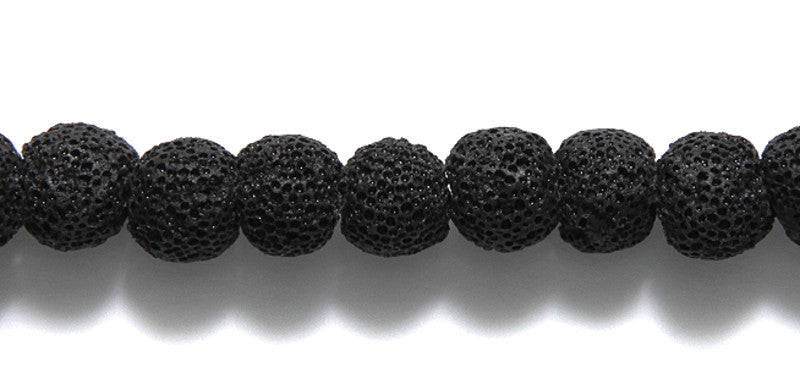 ST5702-6B: Black Lava Rock Unwaxed 6mm