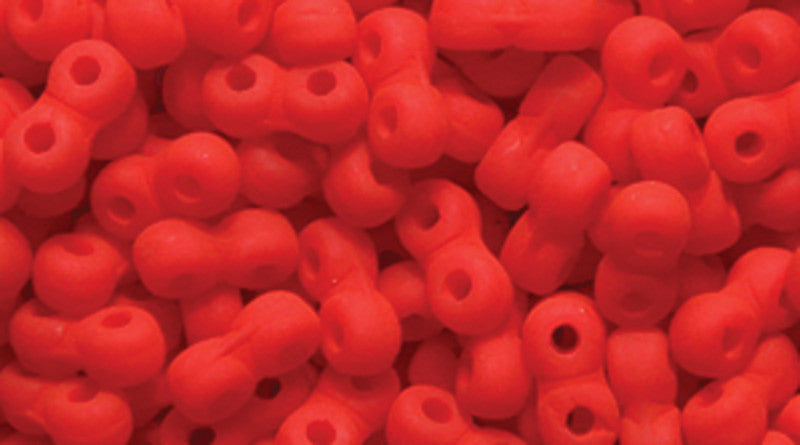 25TQ643-NSR: CZ Infinity Red Silk Matte Prl 2x5mm-150PC