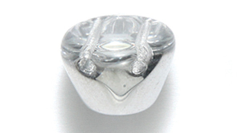 25DP815-HCR: CZ Gum Drop Half Silver 2 Hole 10x12mm-8PC