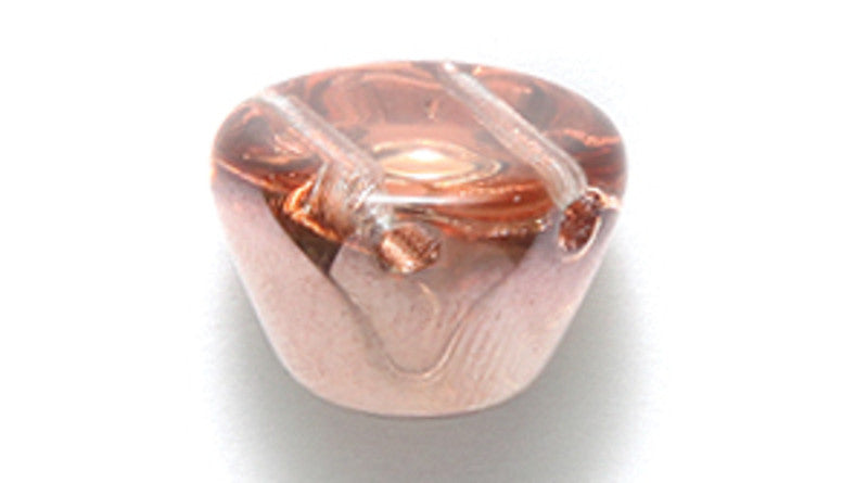 25DP854R: CZ Gum Drop 2HOLE CRY Half Copper 10x12mm-6PC