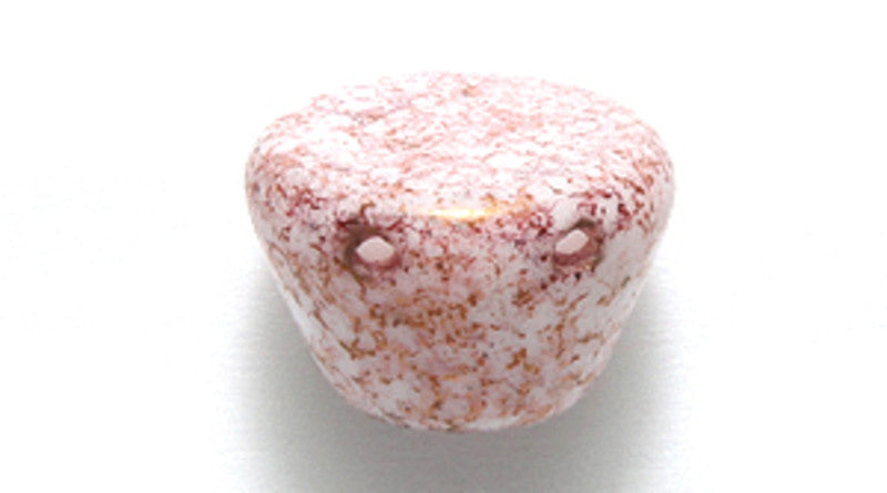 25DP096R: CZ Gum Drop Pink Picasso Alabaster 2Hole 10x12-6PC