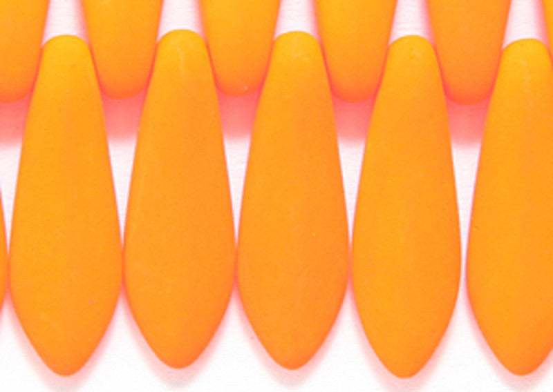 92DP638-NMR: CZ Spear Neon Orange Matte 5x16mm-20PC