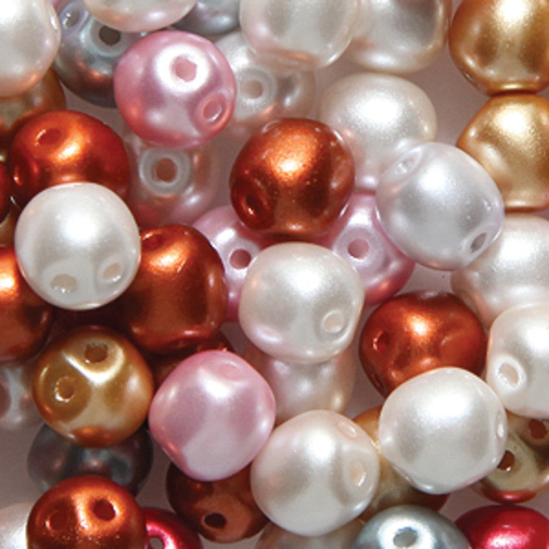 6DB525R: CZ Dobble Bead 2HOLE Mix 6mm-80PC