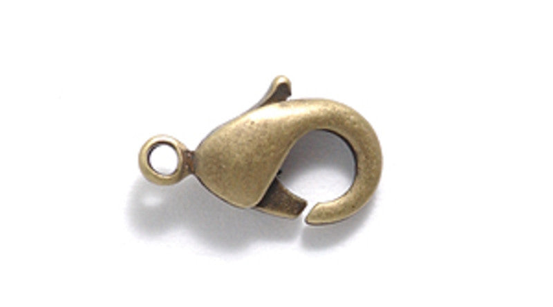 12FI644-ABR: Clasp Lobster ANT Brass 12x7mm 4PC