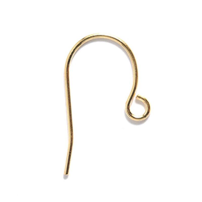 FI44-GR: Ear Wire Shepherds Hook Gold 21GA-6PR