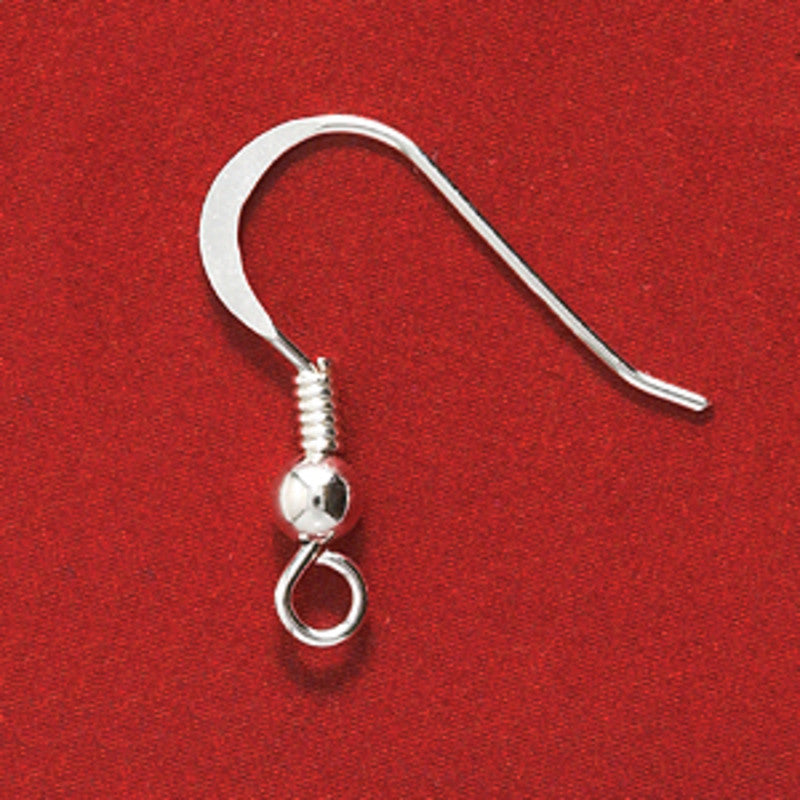 FI57-BSSR: Ear Wire French Style W/Ball Sterling SIL 2PR