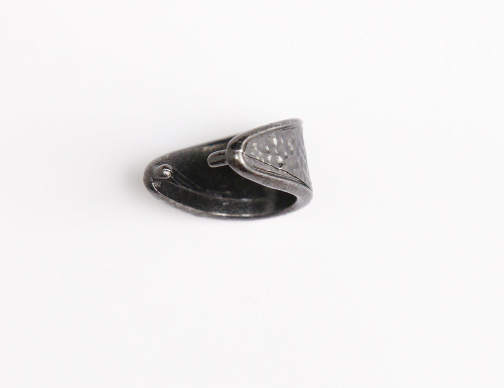 TC5857-GM: Hammered Pinch Bail 9x15mm Black