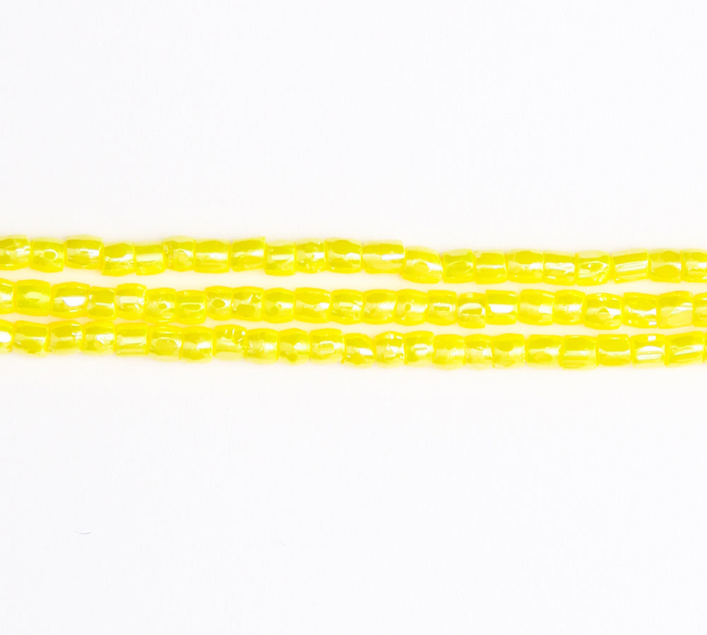 9SC322: CZ Seed Bead 3-cut Luster Opaque LT Yellow 9/0 10HK