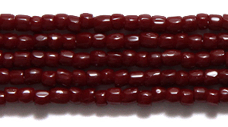 9SC148: CZ Seed Bead 3-cut Opaque Mahogany Red 9/0 10HK