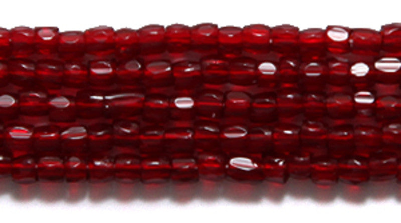 9SC246: CZ Seed Bead 3-cut TR Garnet 9/0 10HK